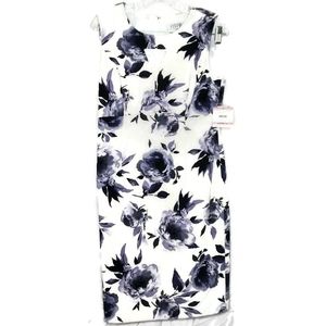 Kasper Floral Print Sheath Sleeveless Dress 6 New